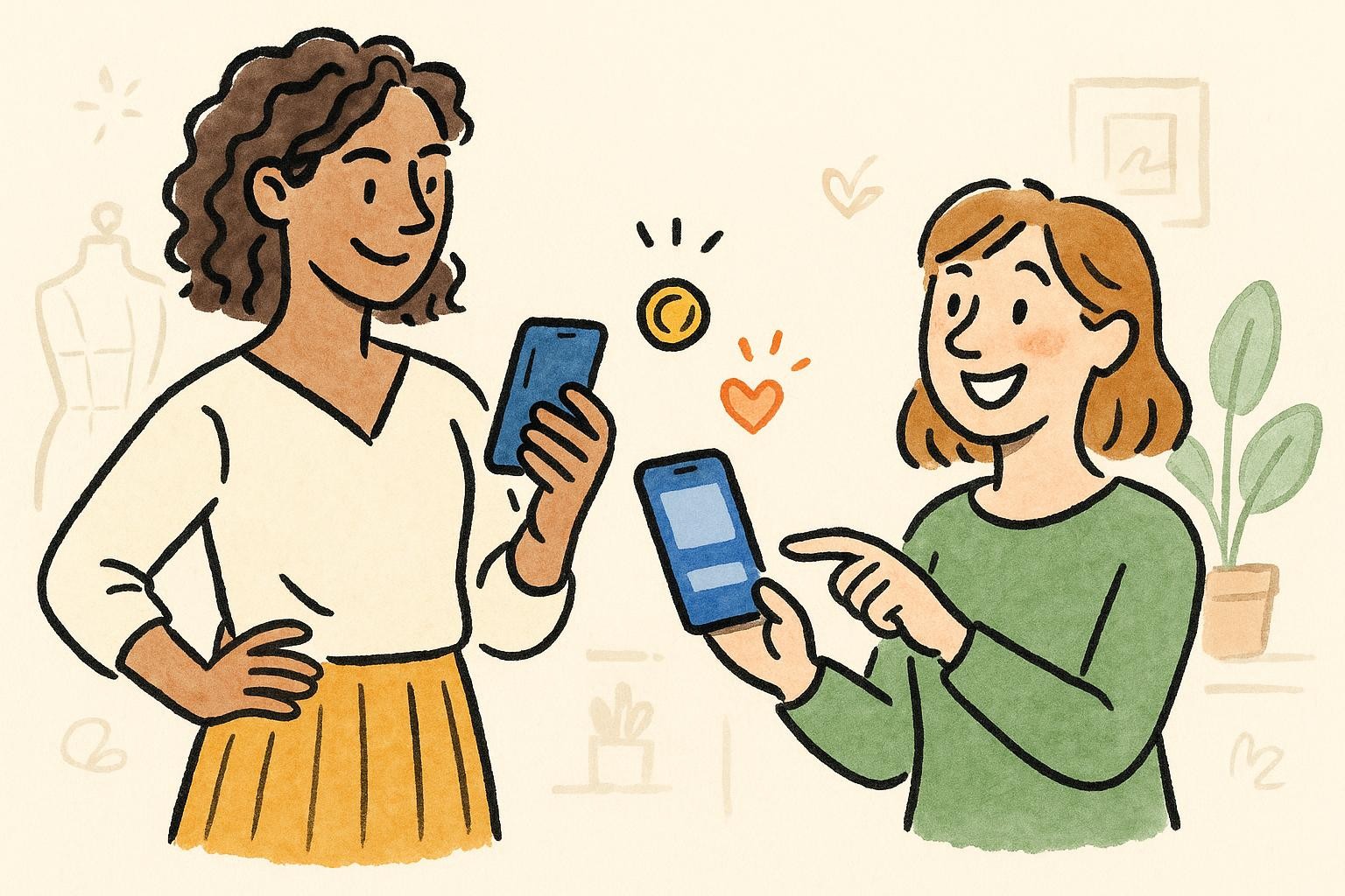 A customer buying a membership on their phone